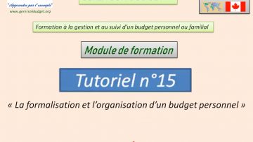 La formalisation et l’organisation d’un budget personnel