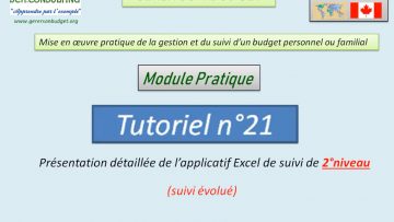 Présentation détaillée de l’applicatif Excel de gestion et de suivi de 2