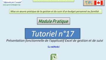 Présentation fonctionnelle de l’applicatif Excel de gestion et de suivi d’un budget personnel