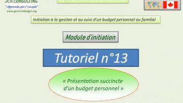 Présentation succincte d’un budget